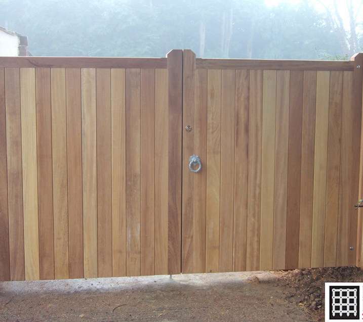 wooden gate with a flat top
