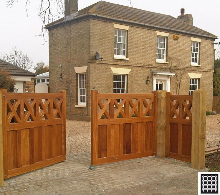 wooden gate with a flat top